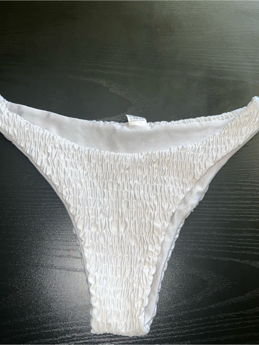 White Smocked Bikini Bottom